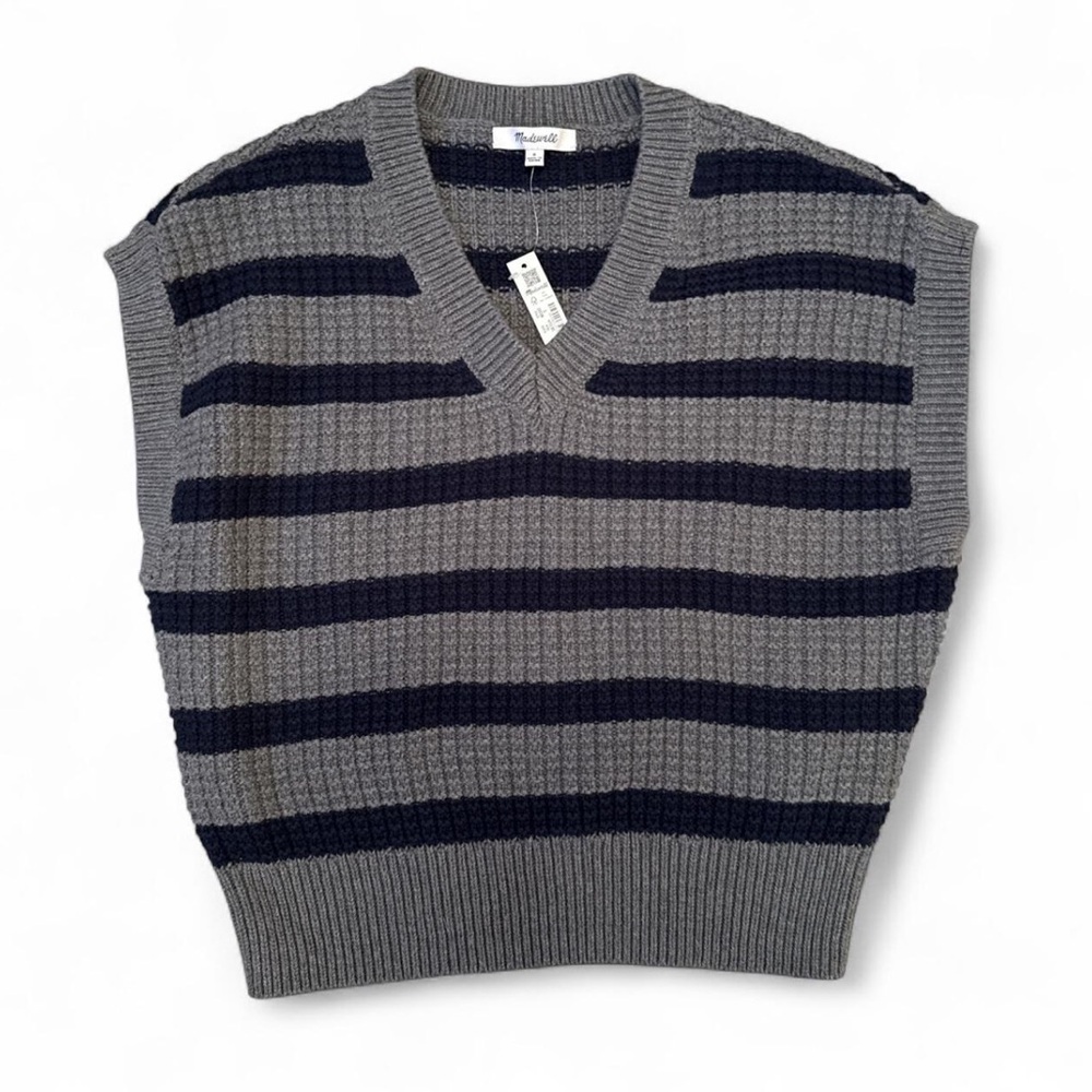 Madewell V-Neck Striped Sweater Vest